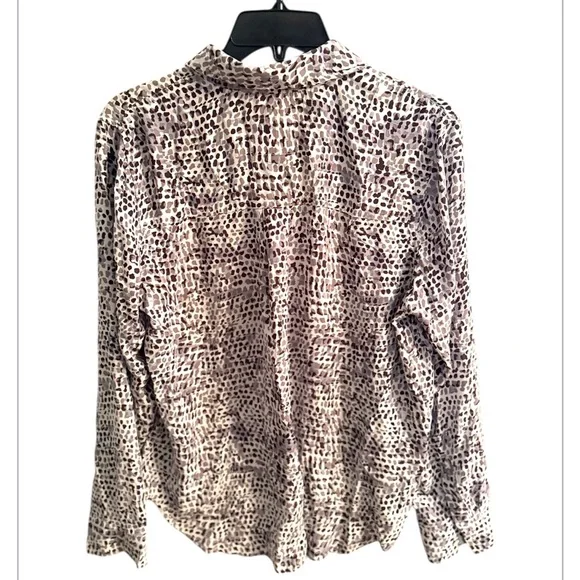 NWOT Rails Josephine Charcoal Watercolor Cheetah Animal Print Button-Up Blouse M - Picture 8 of 12
